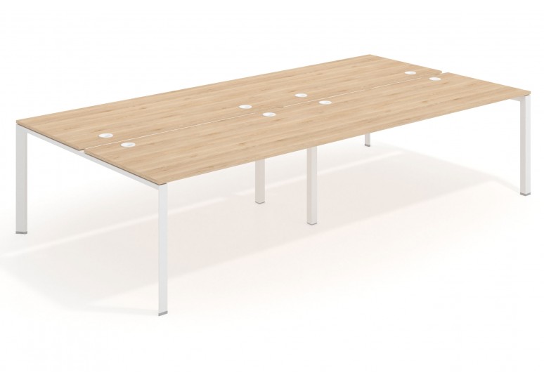 Mesa multipuesto doble Link bench 166 estructura blanca