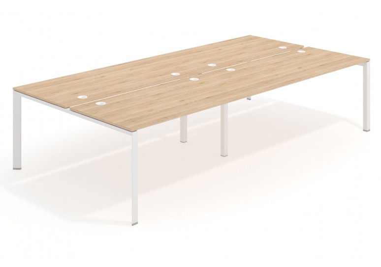 Mesa multipuesto doble Link bench 166 estructura blanca