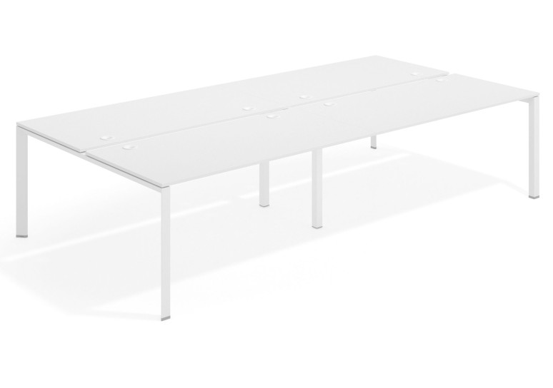 Mesa multipuesto doble Link bench 166 estructura blanca - Blanco mate, 240x166 cm, Sin divisor Second image