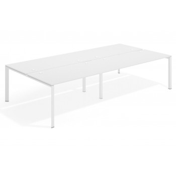 Link - Mesa multipuesto doble Link bench 166 estructura blanca - Imagen 2