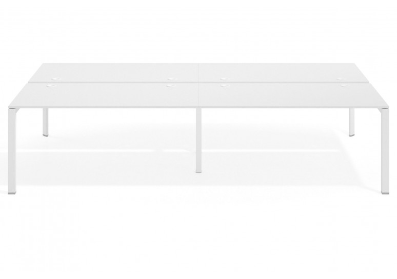 Mesa multipuesto doble Link bench 166 estructura blanca