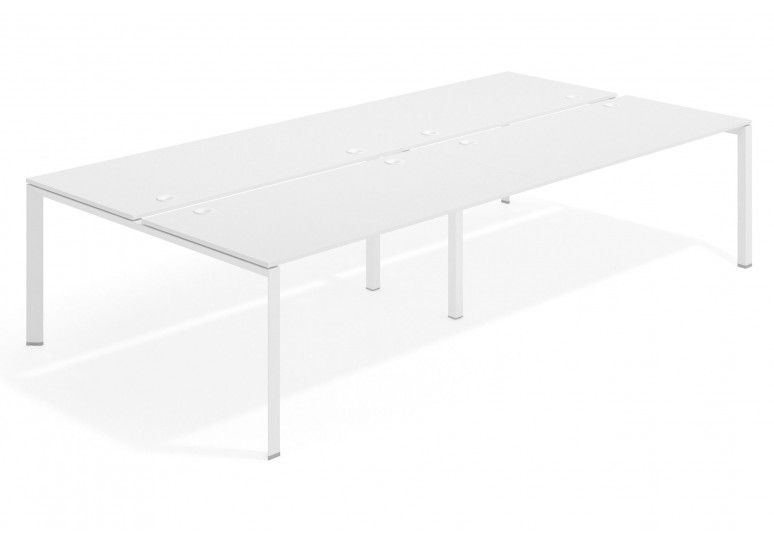 Mesa multipuesto doble Link bench 166 estructura blanca