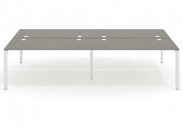 Mesa multipuesto doble Link bench 166 estructura blanca