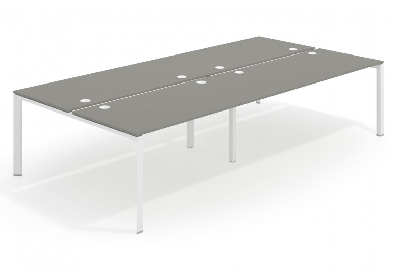 Mesa multipuesto doble Link bench 166 estructura blanca