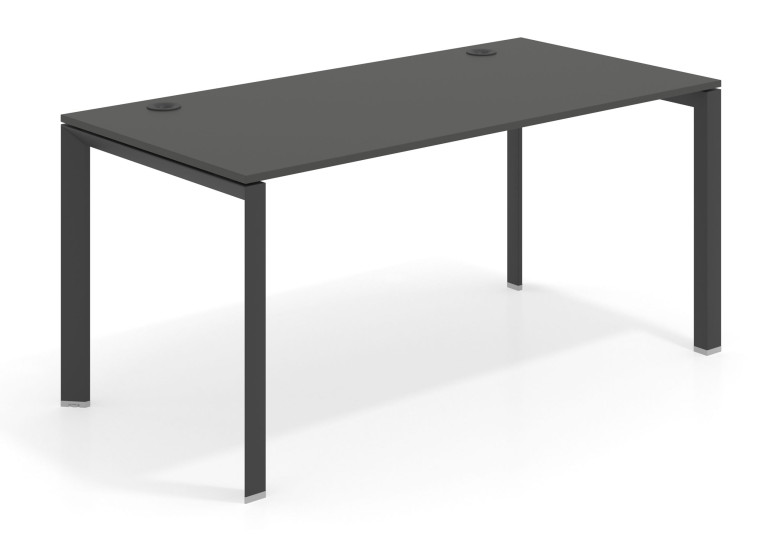 Mesa de escritorio Link fondo 80 estructura negro - Pizarra, 120x80 cm, Sin faldón