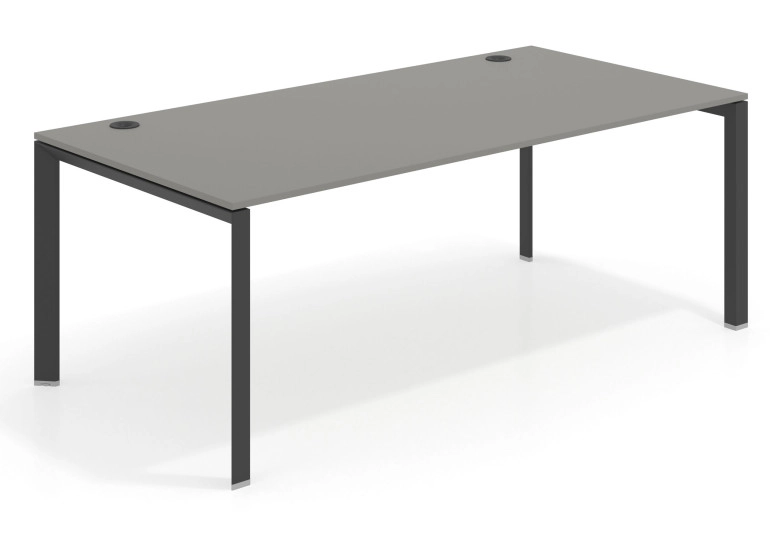 Combinacion Mesa de despacho Link estructura negro - Pizarra, 180x100 cm, Sin faldón