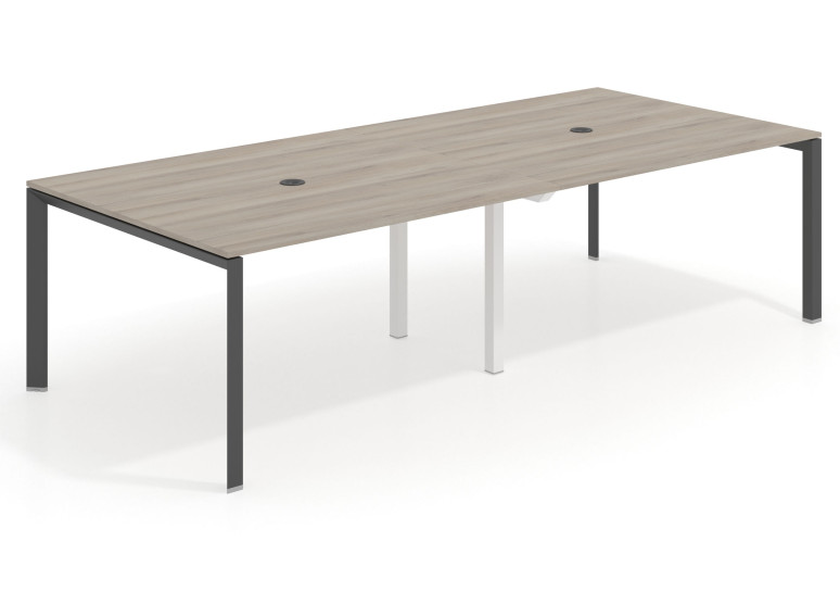 Mesa de reuniones Link 126 doble estructura negro - Iron, 240x126 cm Second image