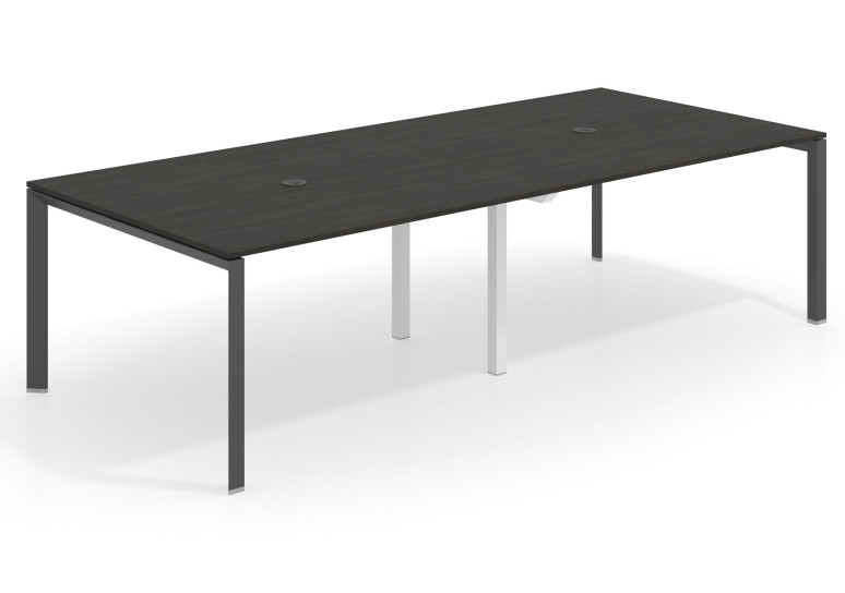 Mesa de reuniones Link 126 doble estructura negro - Azabache, 240x126 cm