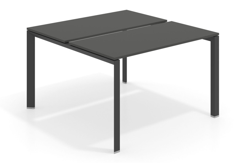 Mesa multipuesto Link bench 126 estructura negro - Pizarra, 100x126 cm, Sin divisor