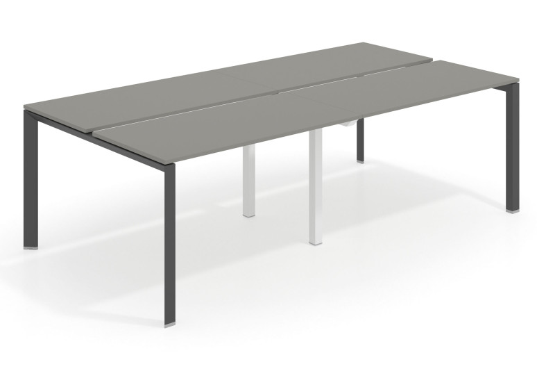 Combinacion Mesa multipuesto doble Link bench 126 estructura negro - Pizarra, 200x126 cm, Sin divisor