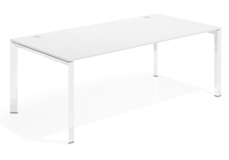 Combinacion Mesa de despacho Link estructura cromo - Pizarra, 180x100 cm, Sin faldón