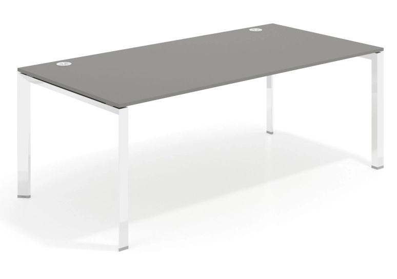 Combinacion Mesa de despacho Link estructura cromo - Pizarra, 180x100 cm, Sin faldón