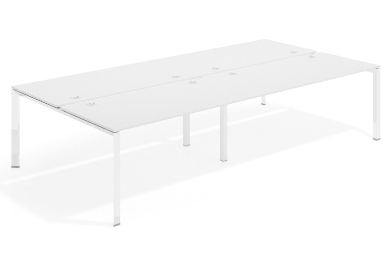 Combinacion Mesa multipuesto doble Link bench 166 estructura cromo - Pizarra, 240x166 cm, Sin divisor