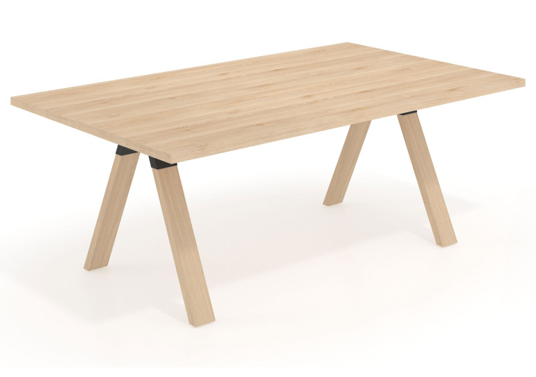 Combinacion Mesa multipuesto Uve fondo 120 estructura madera - Blanco mate, 200x120 cm