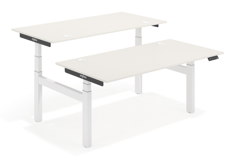 Combinacion Erghos smart pro mesa multipuesto elevable estructura blanca - 120x166 cm, Tibet