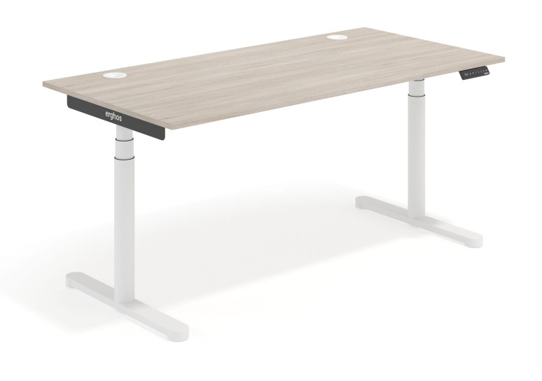 Erghos core mesa elevable premium estructura blanca - Tibet, 120x80 cm