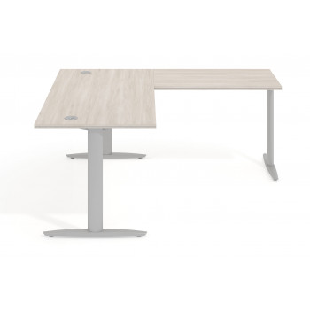 Mesa de escritorio en L work due estructura aluminio