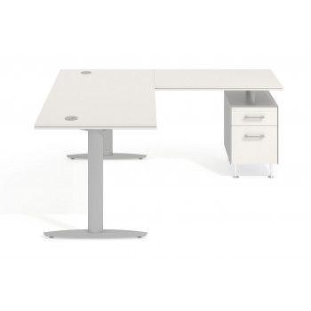 Work Due - Mesa de escritorio en L work due con cajonera cajon/archivo estructura aluminio - Imagen 2
