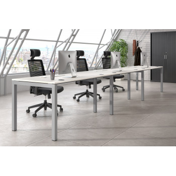 Kubika - Mesa de oficina progresiva triple Kubika estructura aluminio - Imagen 2
