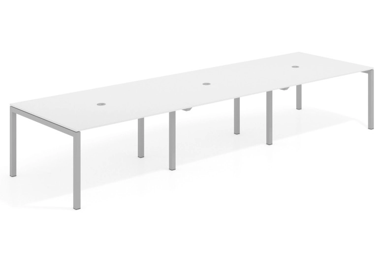 Combinacion Mesa de reunion Kubika 126 triple estructura aluminio - Pizarra, 360x126 cm