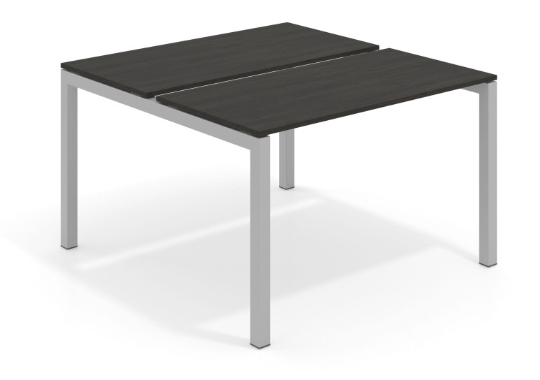 Mesa multipuesto bench Kubika 126 estructura aluminio - Azabache, 100x126 cm, Sin divisor