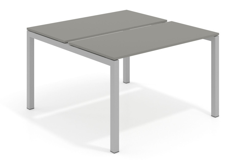 Combinacion Mesa multipuesto bench Kubika 126 estructura aluminio - Iron, 100x126 cm, Sin divisor