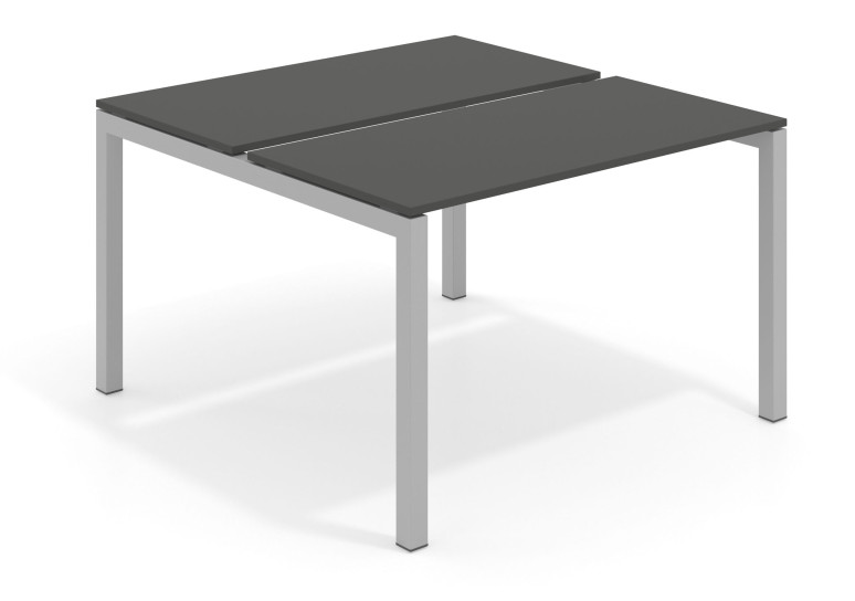 Mesa multipuesto bench Kubika 126 estructura aluminio - Pizarra, 100x126 cm, Sin divisor