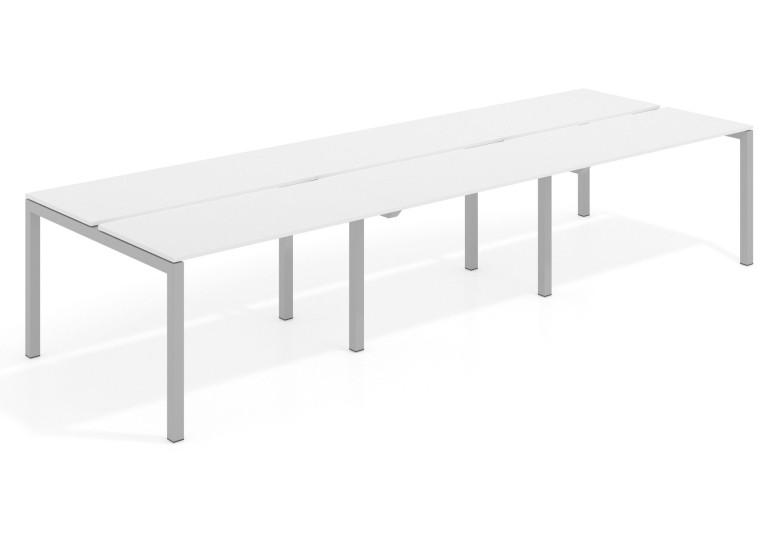 Combinacion Mesa multipuesto bench triple Kubika 126  estructura aluminio - Pizarra, 300x126 cm, Sin divisor