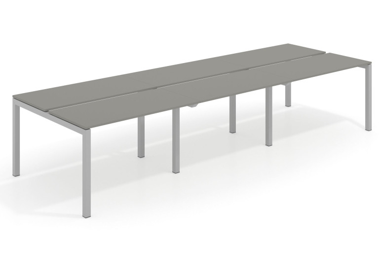 Combinacion Mesa multipuesto bench triple Kubika 126  estructura aluminio - Pizarra, 300x126 cm, Sin divisor