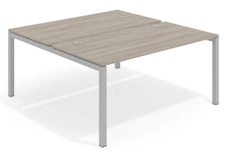 Mesa multipuesto bench Kubika 166 estructura aluminio - Iron, 120x166 cm, Sin divisor