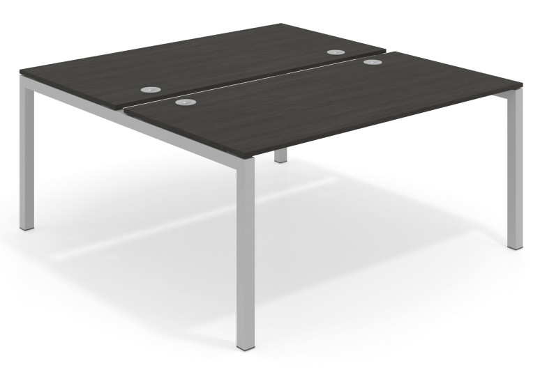 Mesa multipuesto bench Kubika 166 estructura aluminio - Azabache, 120x166 cm, Sin divisor