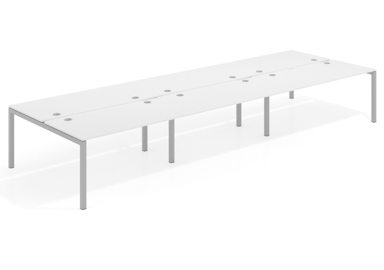 Combinacion Mesa multipuesto bench triple Kubika 166 estructura aluminio - Pizarra, 360x166 cm, Sin divisor