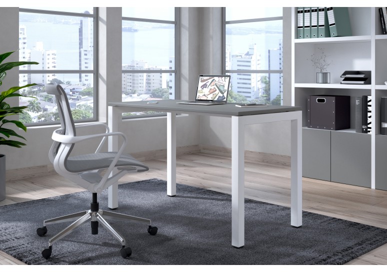 Mesa de escritorio Kubika fondo 60 estructura blanca