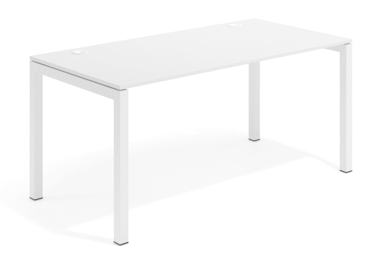 Combinacion Mesa de escritorio Kubika fondo 80 estructura blanca - Pizarra, 120x80 cm, Sin faldón