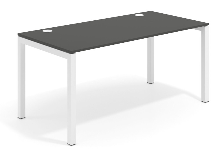 Mesa de escritorio Kubika fondo 80 estructura blanca - Pizarra, 120x80 cm, Sin faldón