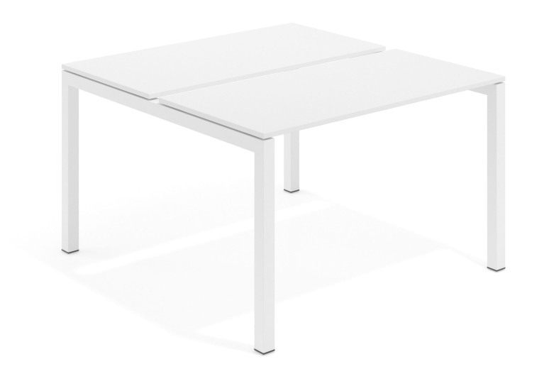 Combinacion Mesa multipuesto bench Kubika 126 estructura blanca - Pizarra, 100x126 cm, Sin divisor