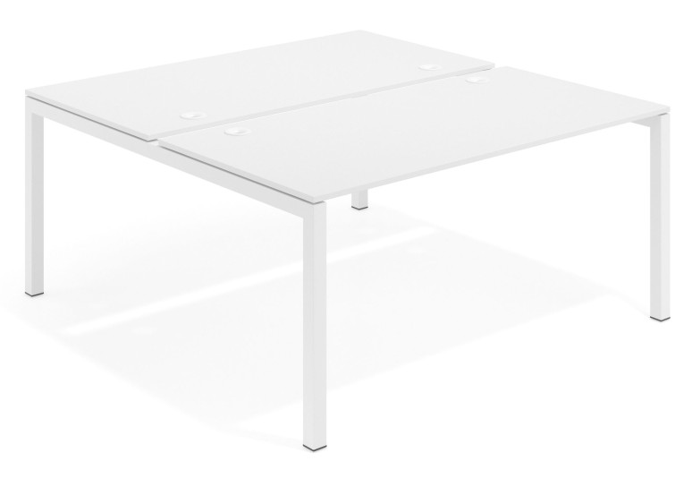 Combinacion Mesa multipuesto bench Kubika 166 estructura blanca - Pizarra, 120x166 cm, Sin divisor