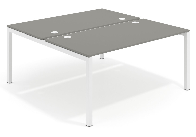 Combinacion Mesa multipuesto bench Kubika 166 estructura blanca - Pizarra, 120x166 cm, Sin divisor