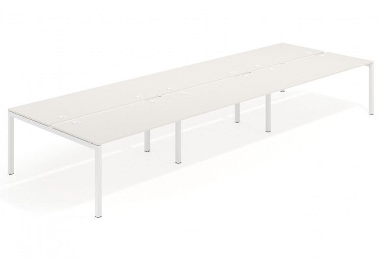 Mesa multipuesto bench triple Kubika 166 estructura blanca