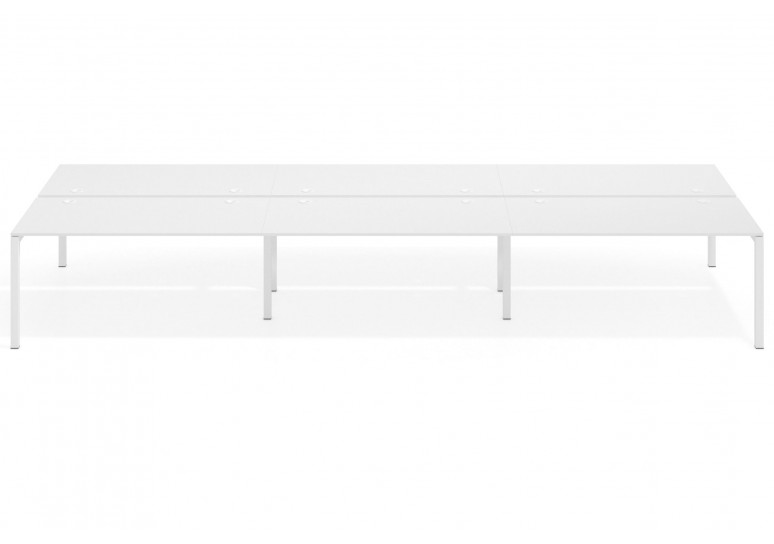 Mesa multipuesto bench triple Kubika 166 estructura blanca