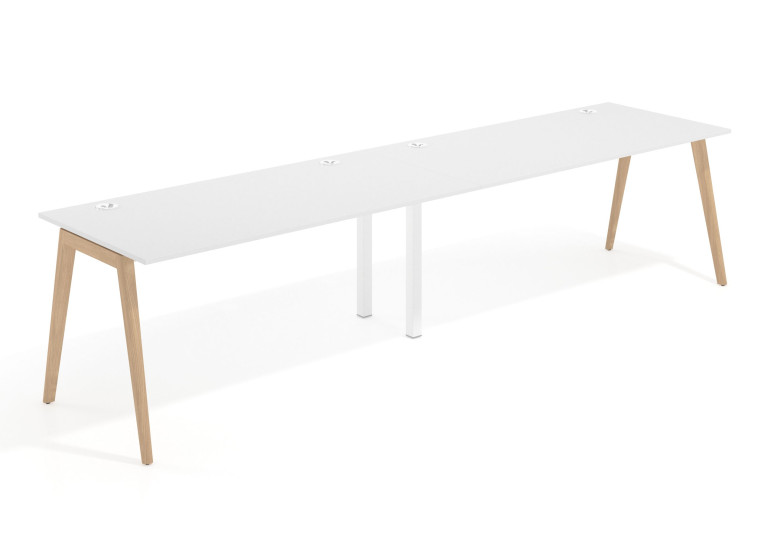 Combinacion Mesa progresiva doble Forest estructura madera - Pizarra, 280x80 cm, Sin faldón