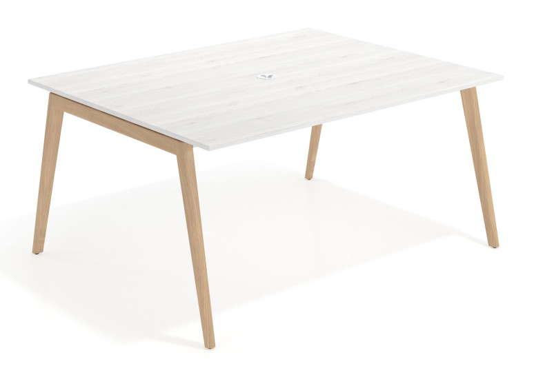 Mesa de juntas Forest 126 - Blanco nordic, 120x126 cm