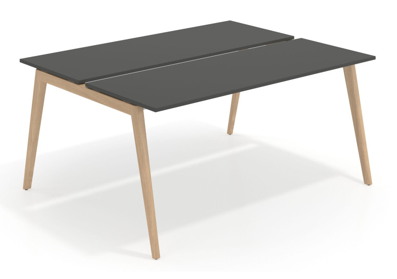 Mesa multipuesto bench serie Forest 126 - Pizarra, 100x126 cm, Sin divisor