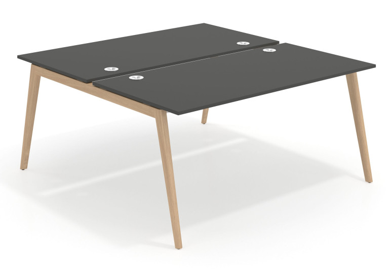 Mesa multipuesto bench serie Forest 166 - Pizarra, 120x166 cm, Sin divisor