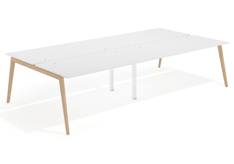 Combinacion Mesa multipuesto bench doble serie Forest 166 - Pizarra, 240x166 cm, Sin divisor