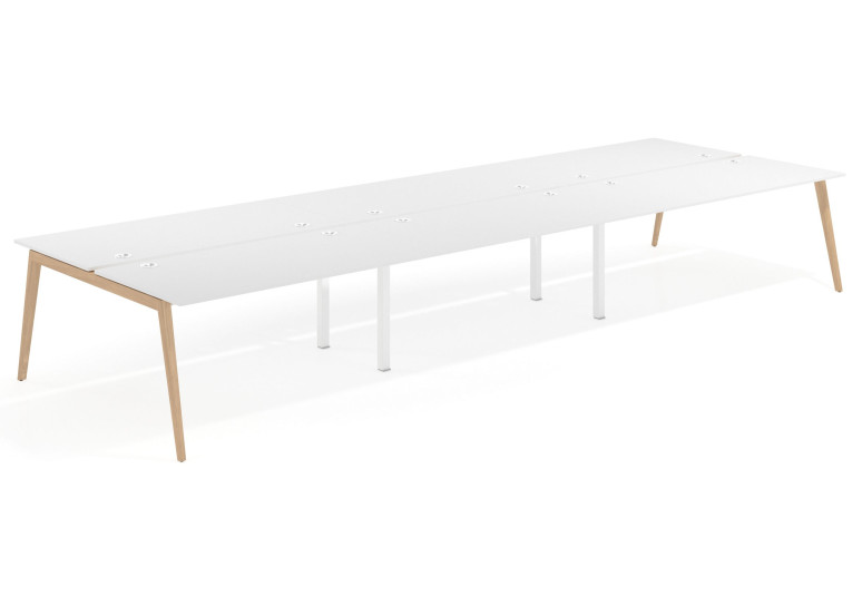 Combinacion Mesa multipuesto bench triple serie Forest 166 - Pizarra, 360x166 cm, Sin divisor