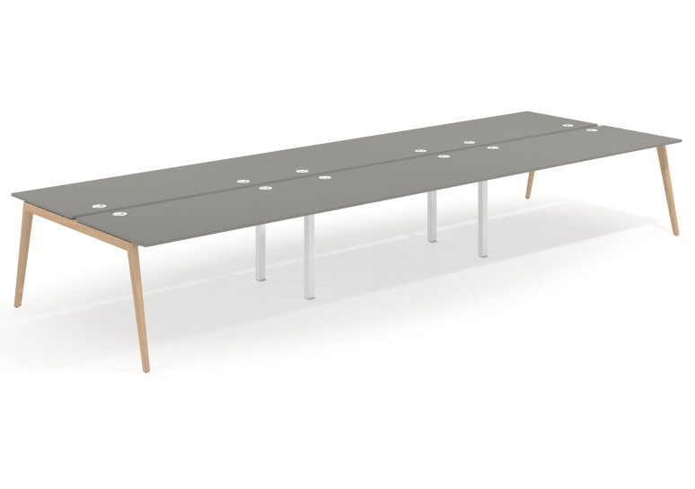 Combinacion Mesa multipuesto bench triple serie Forest 166 - Pizarra, 360x166 cm, Sin divisor