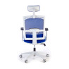 silla ergonomica azul kendo estructura blanca reposacabezas malla 6