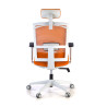 silla ergonomica naranja kendo estructura blanca reposacabezas malla 6