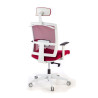 silla ergonomica rojo kendo estructura blanca reposacabezas malla 5